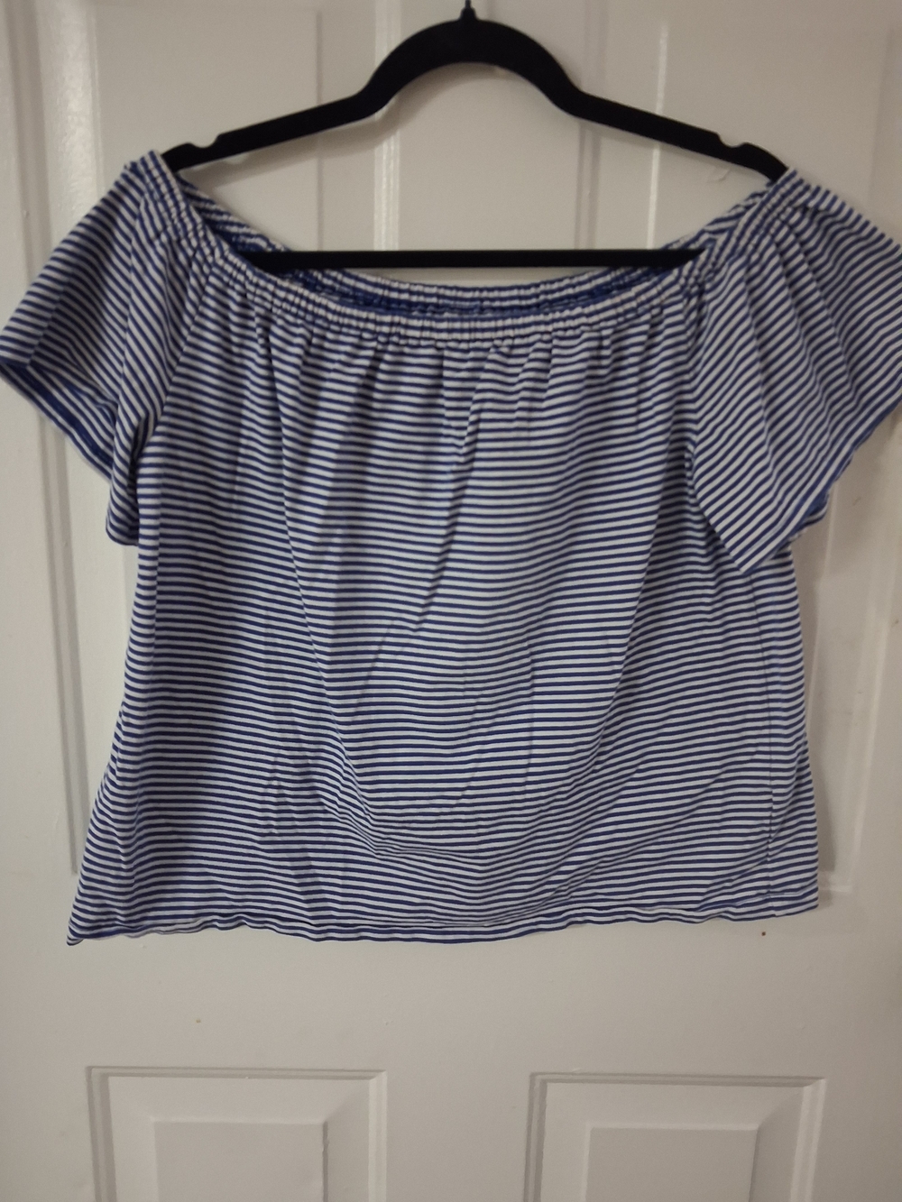 Vineyard Vines Blue & White Striped Off-Shoulder Tunic